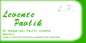 levente pavlik business card